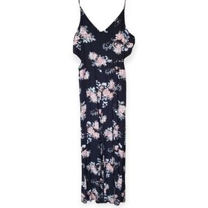 American Eagle Outfitters Floral Sleeveless Jumpsuit w/ Adjustable Straps Large